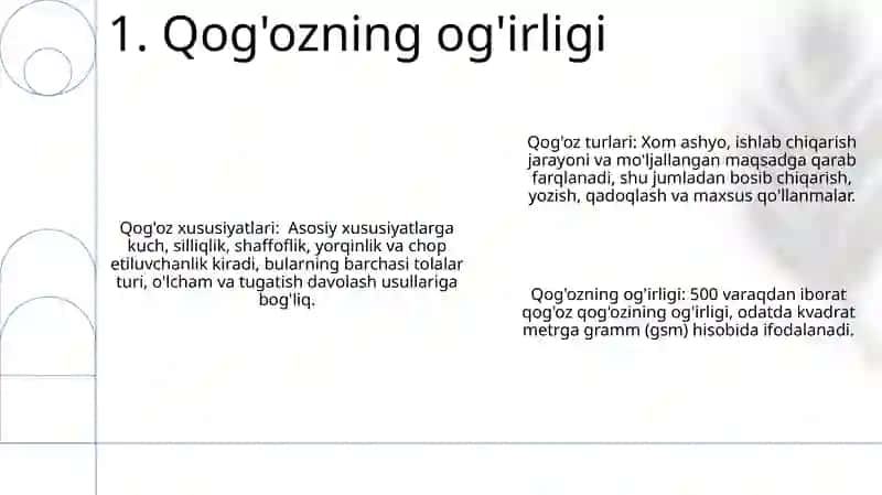 Qogʻozning turlari va xususiyatlari 3