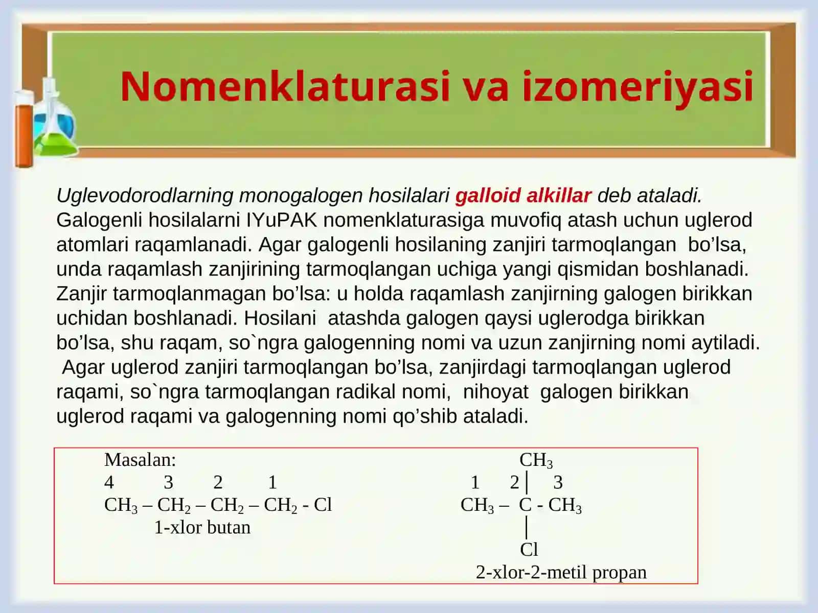 To’yingan uglevodorodlarning bir va ko’p galogenli hosilalari 3