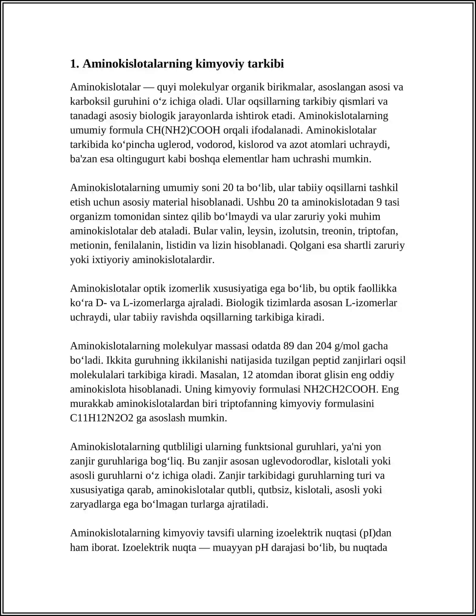 AMINOKISLOTALAR VA ULARNI OLISH USULLARI 3