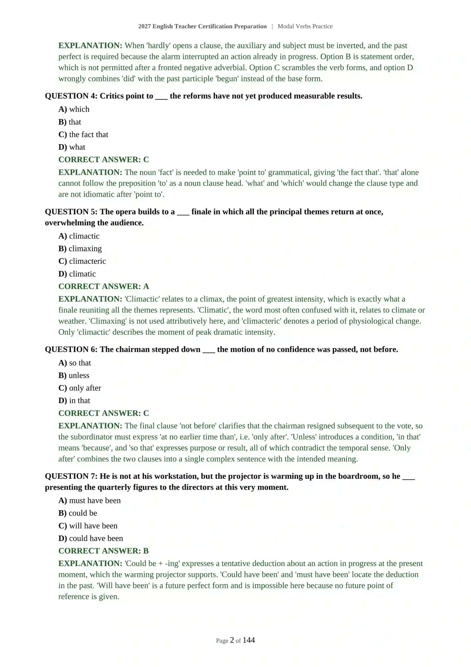 Modal Verbs Practice for English Language Teachers 3