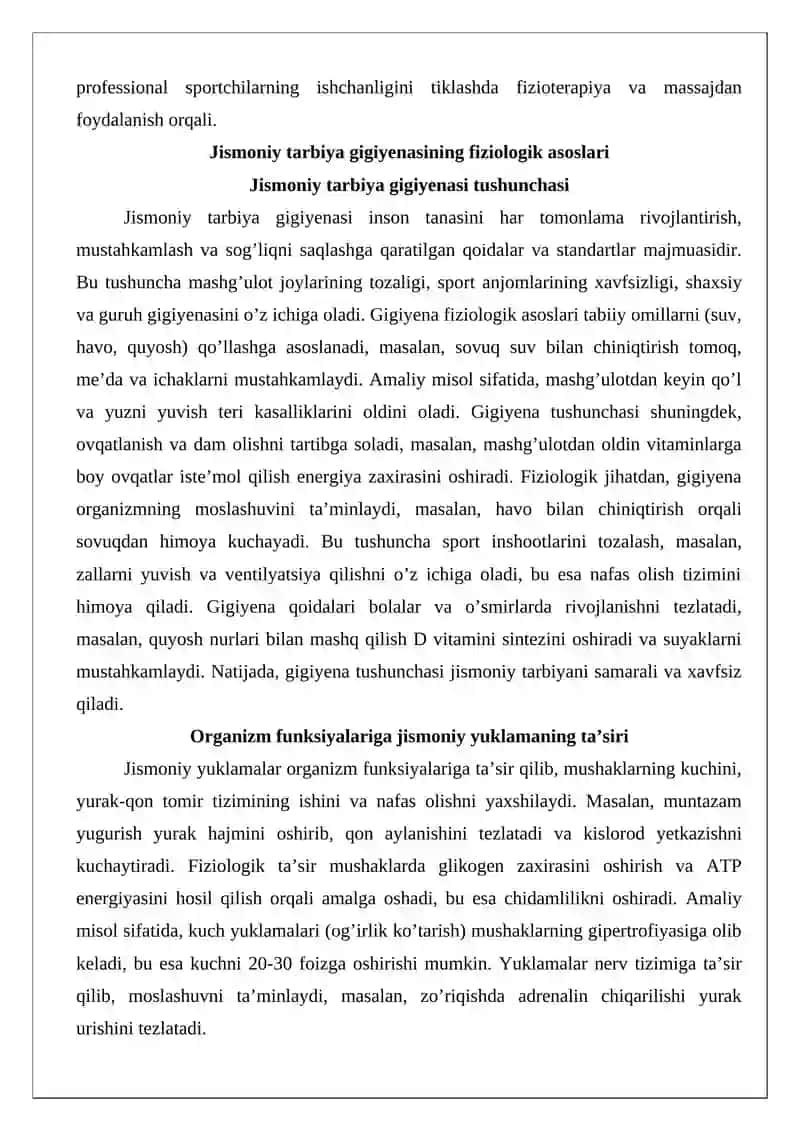 Jismoniy tarbiya va sportda gigiyena hamda sport tibbiyotining o’rni 3
