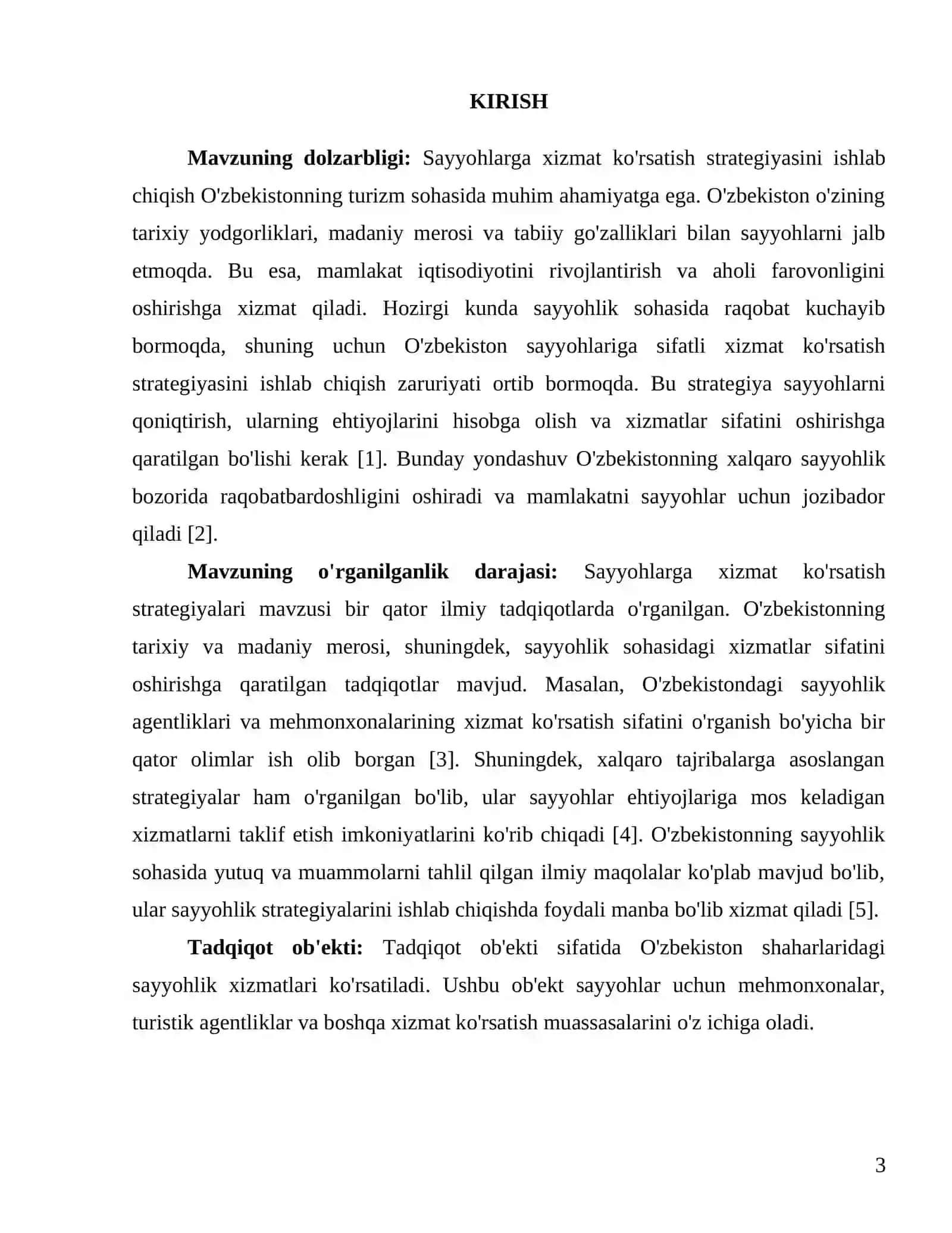 TERMIZ DAVLAT UNIVERSITETI TUROPEREYTING FANIDAN KURS ISHI 3