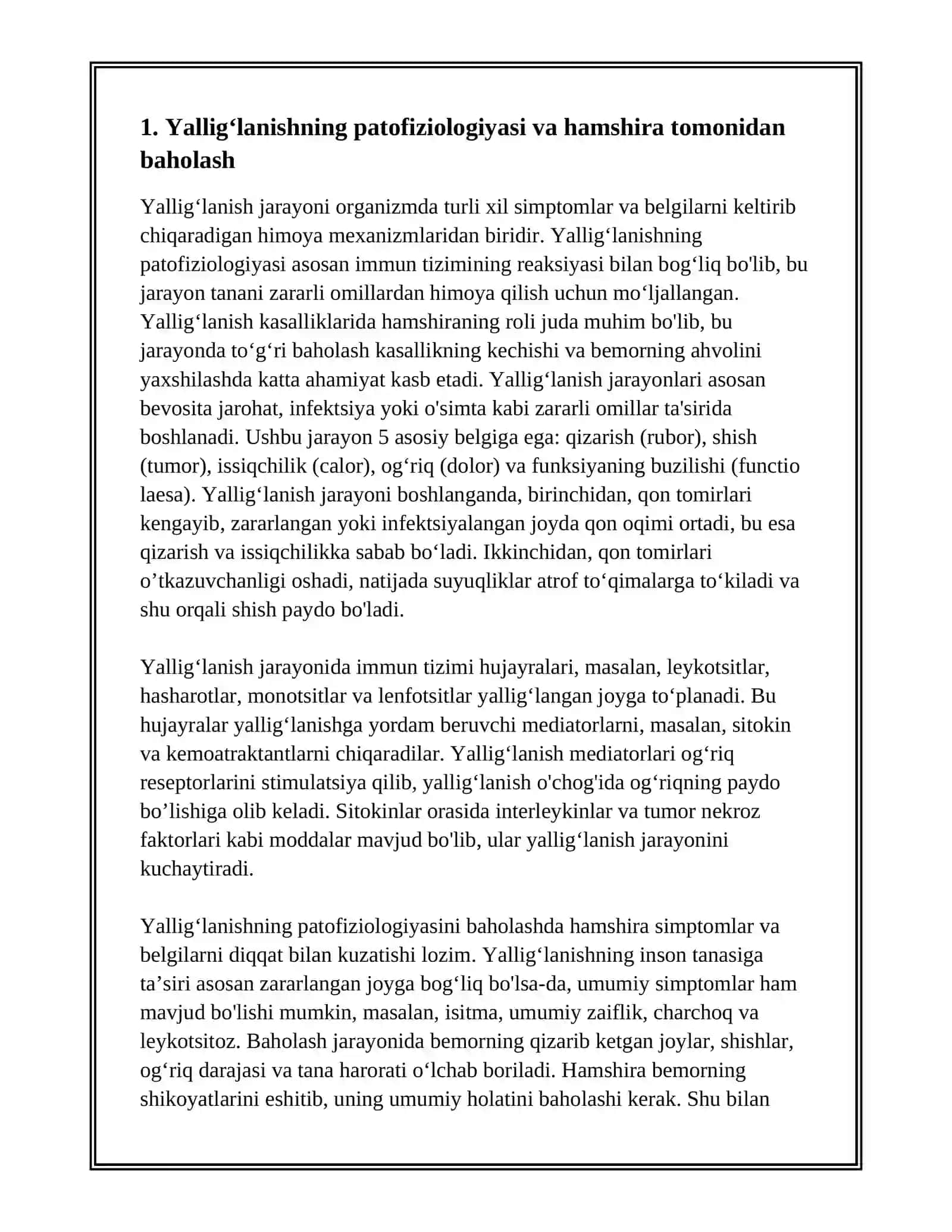 YALLIGʻLANISH KASALLIKLARDA HAMSHIRALIK PARVARISHI 3