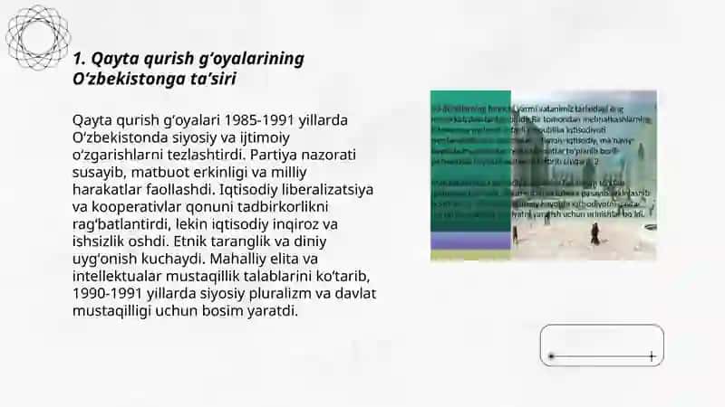 Qayta qurish gʻoyalarining Oʻzbekistonga taʼsiri 3