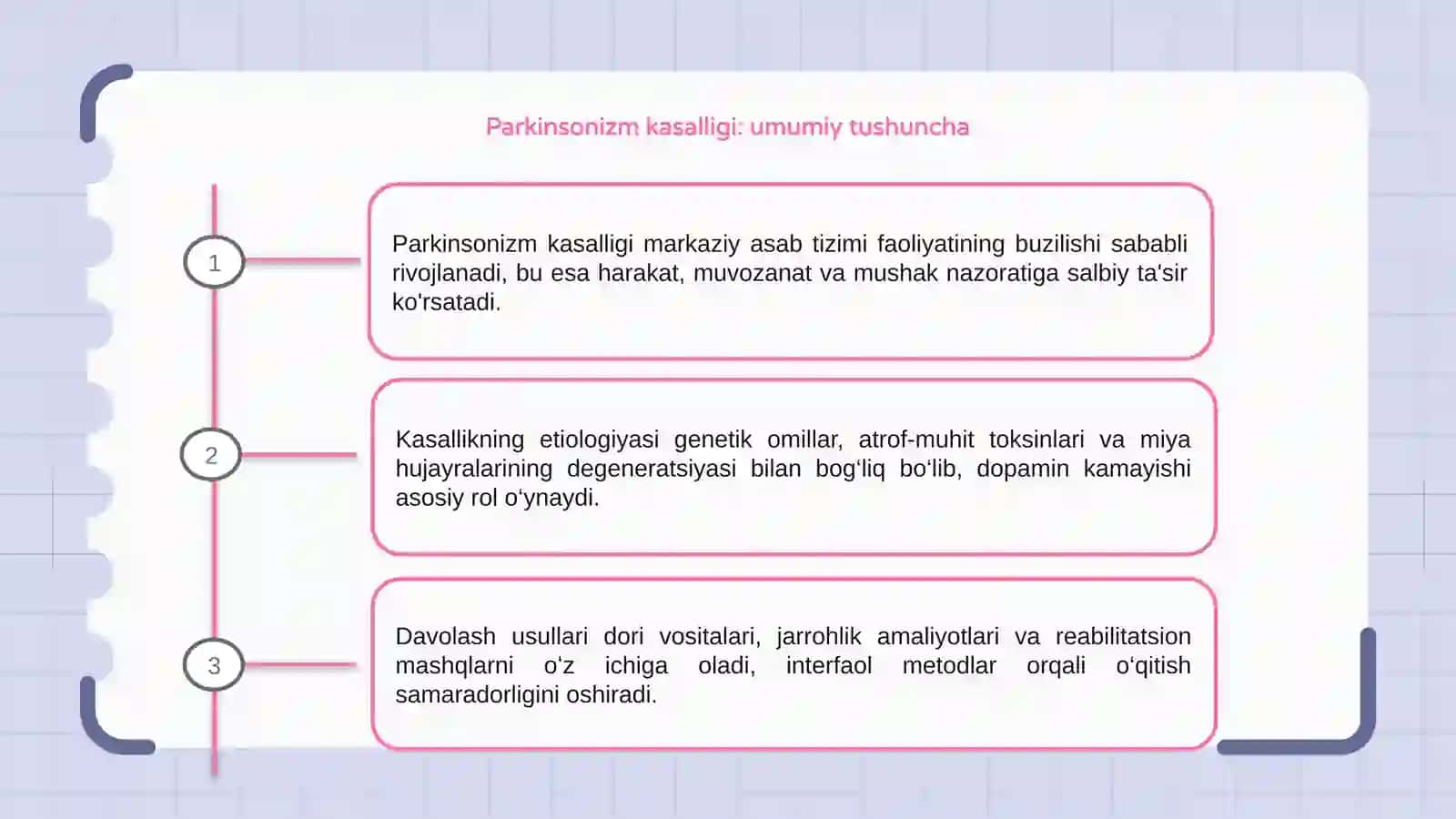 Parkinsonizm kasalligi etiologiyasi, patogenezi, klassifikatsiyasi va davolash usullari 3