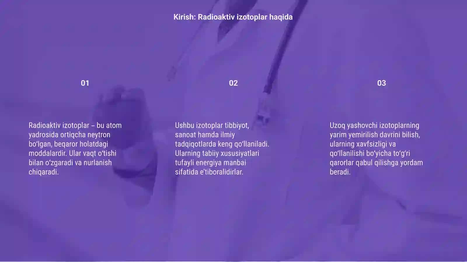 Uzoq yashovchi radioaktiv izotopining yarim yemirilish davrini aniqlash 3