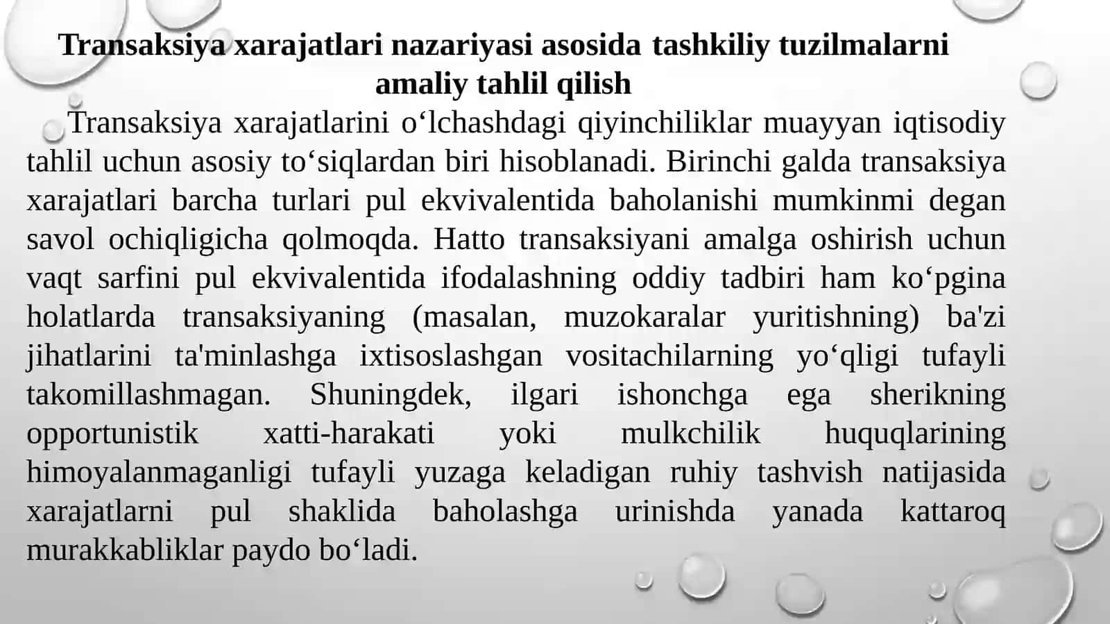 TAShKILOTNIAMALIYTAHLILQILIShNAZARIYASI 3