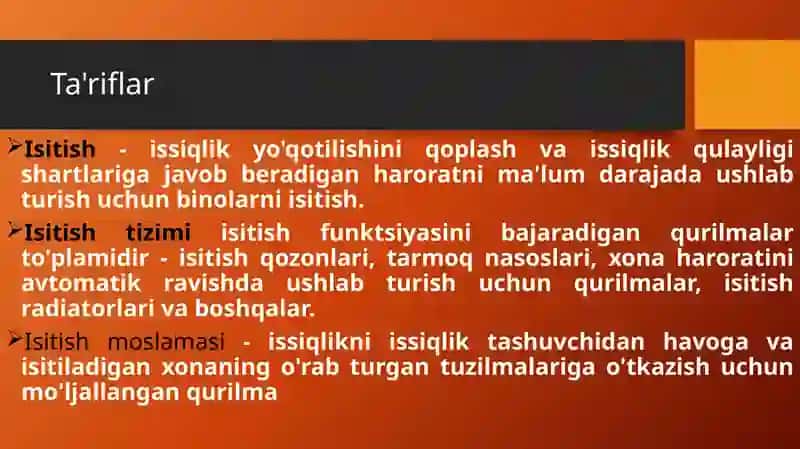 Isitish tizimlarining turlari 3