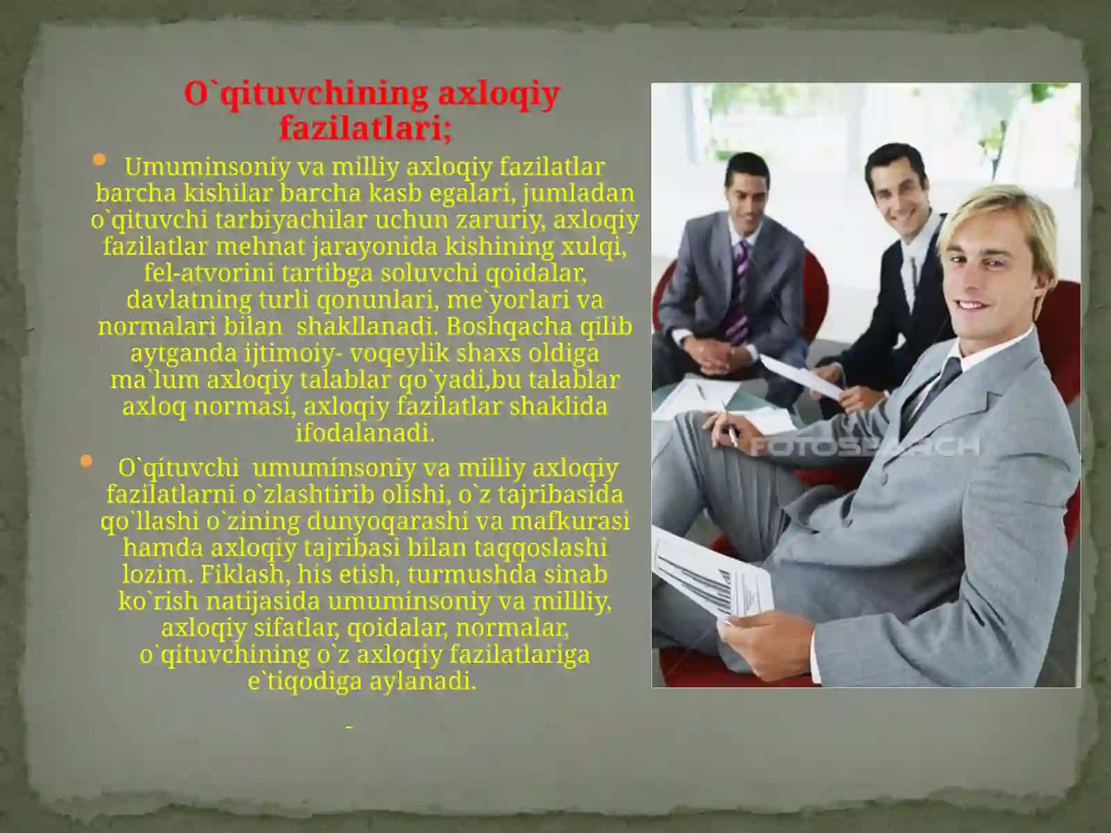 O‘QITUVCHINING KASBIY KOMPETENSIYASI VA UNI TAKOMILLASHTIRISH YO‘LLARI TAQDIMOTI 3