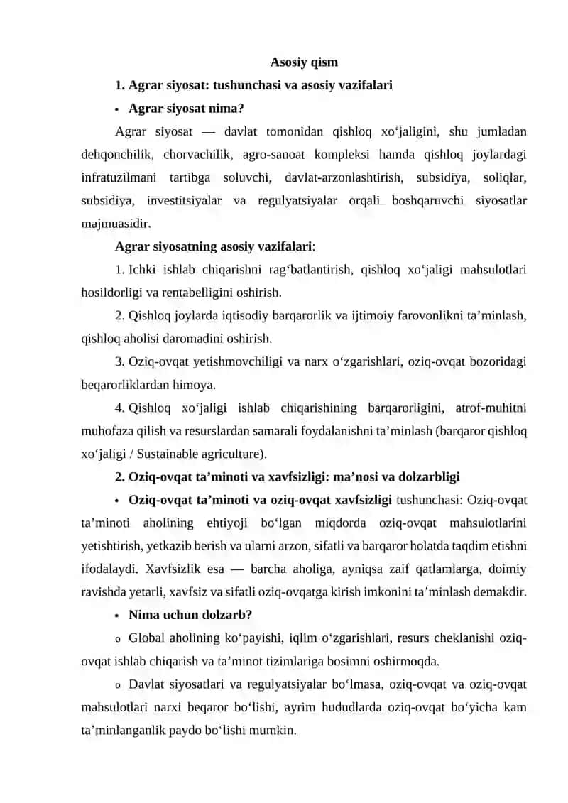 Agrar siyosat,oziq-ovqat ta'minoti va xavfsizligi 3