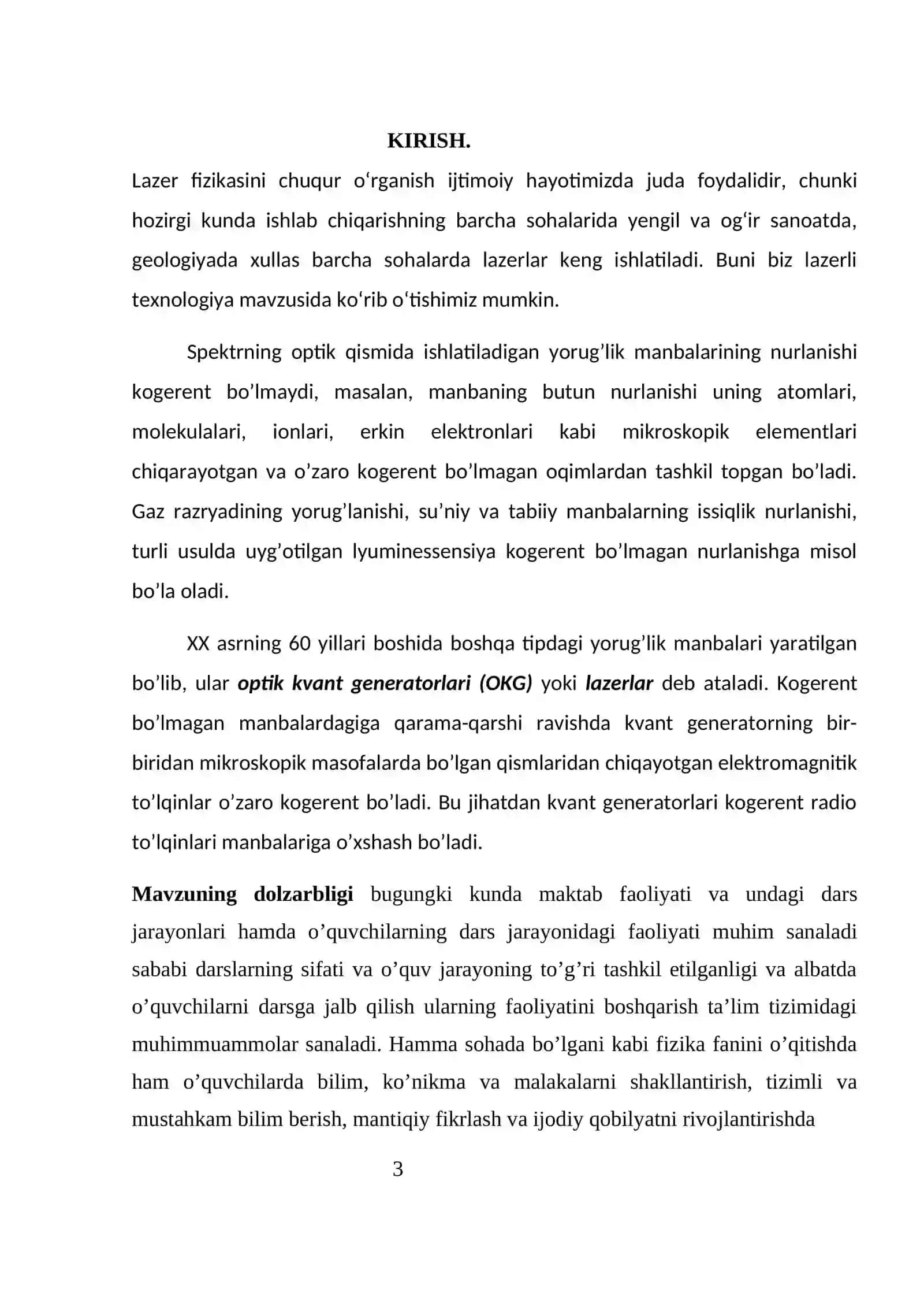 Optik kvant generatorlar.Lazerlar 3