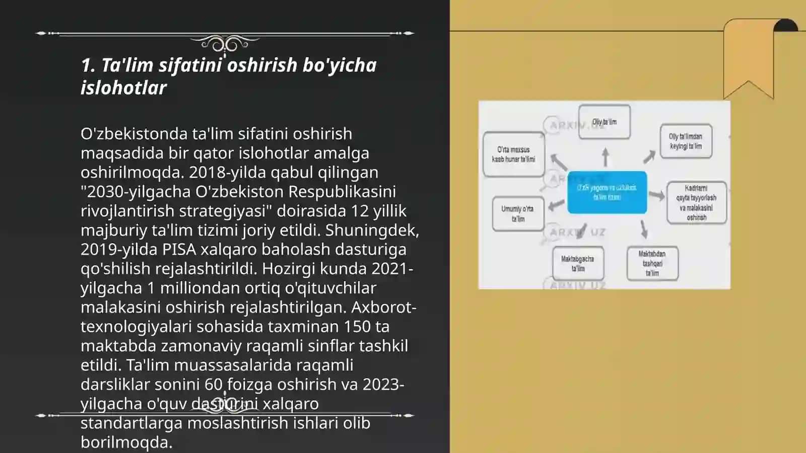 O'zbekistonda mustaqillik davrida ta'lim tizimini takomillashtirish chora-tadbirlari 3
