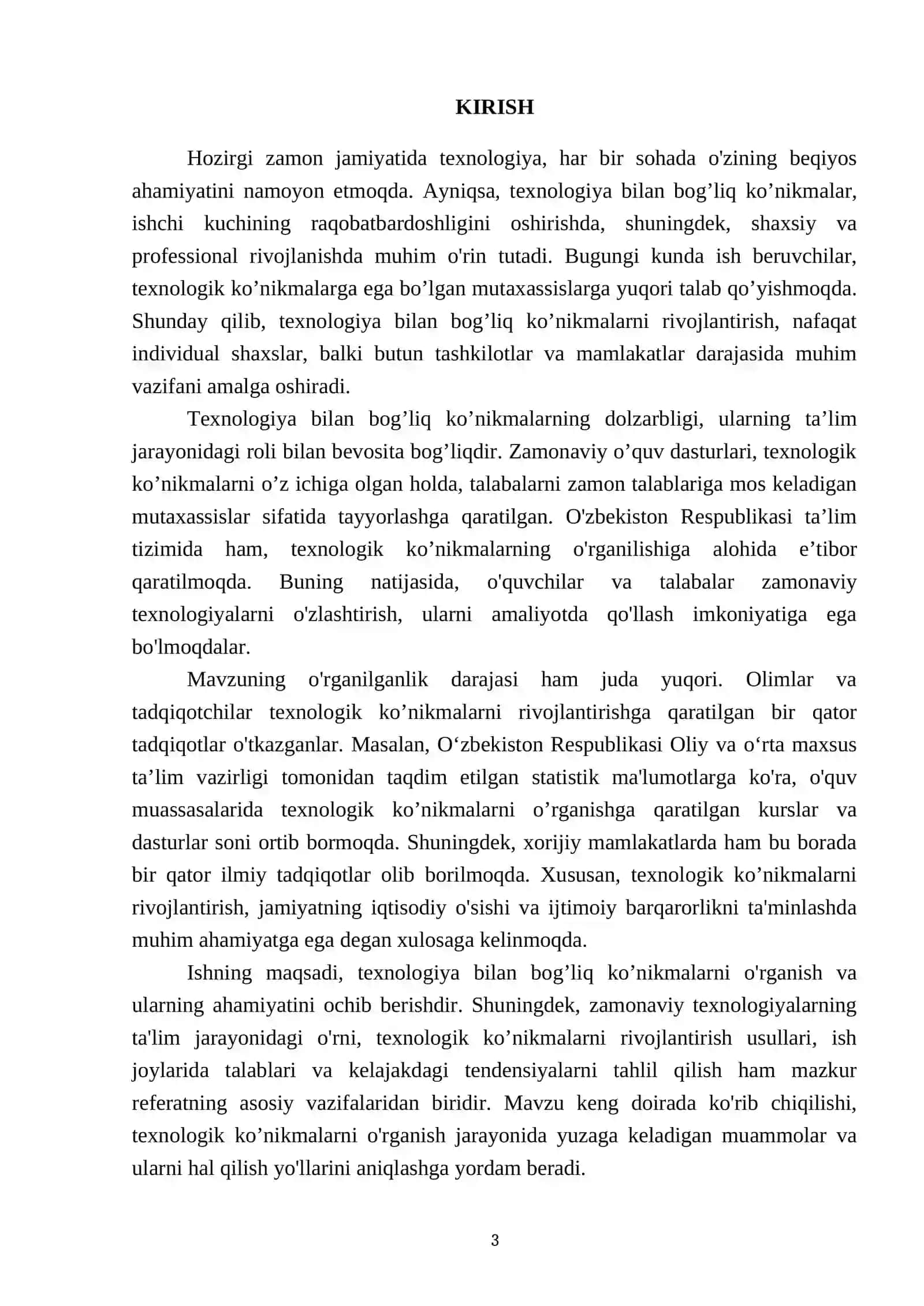 Texnologiya bilan bog’liq ko’nikmalar 3