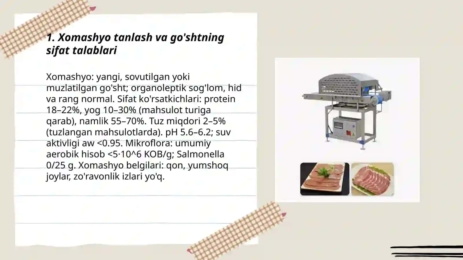 Tuzlangan go'sht mahsulotlarini ishlab chiqarish texnologiyasi 3
