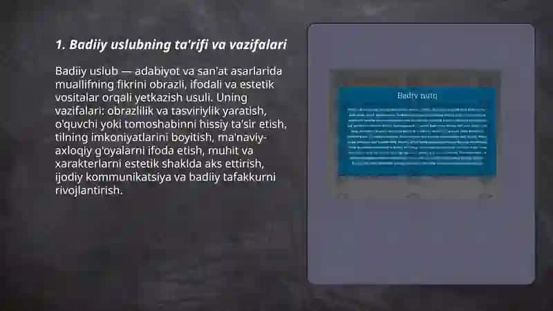 Badiiy uslub va uning xususiyatlari 3