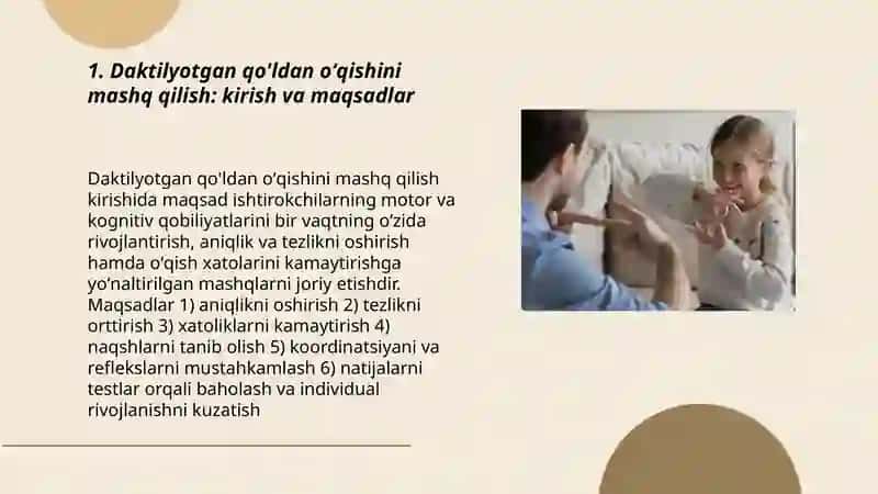 Daktilyotgan qo'ldan oʻqishini mashq qilish 3