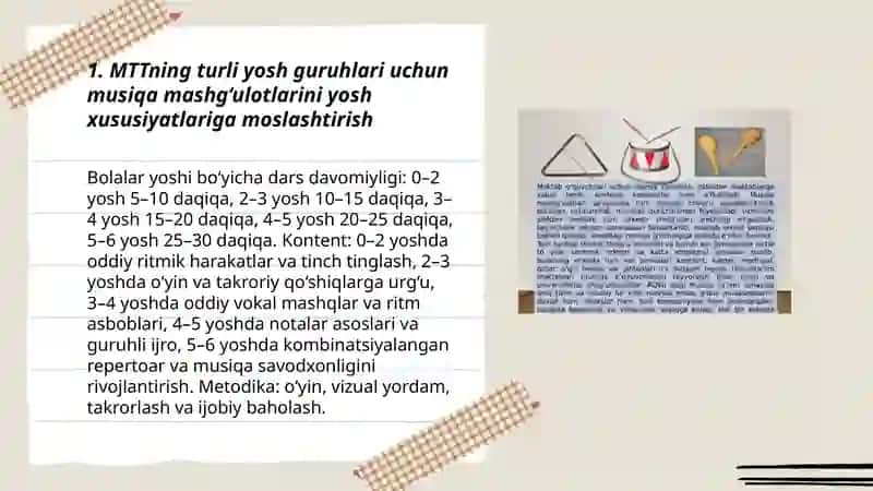MTTning turli yosh guruhlarida musiqa mashg’ulotini tashkil etish 3