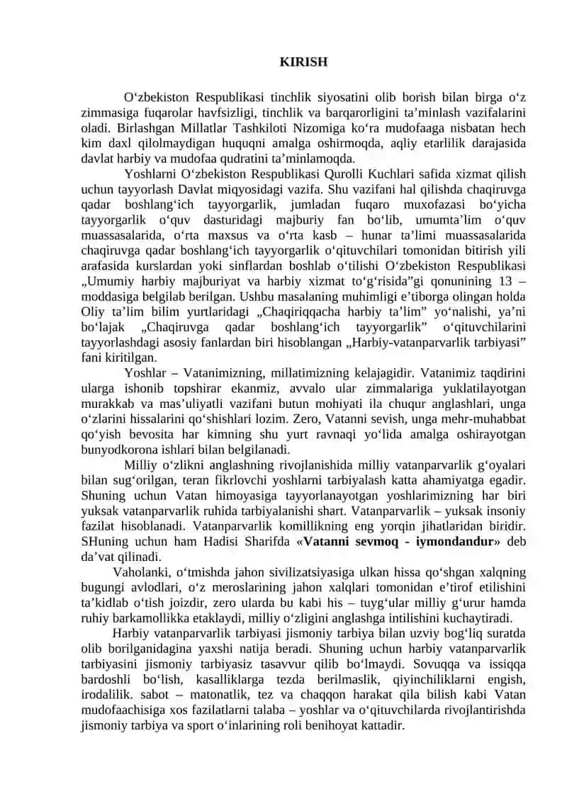 UMUMIY O‘RTA TA’LIM MUASSASLARIDA HARBIY-VATANPARVARLIK VA MUDOFAA-OMMAVIY ISHLARNI REJALASHTIRISH 3