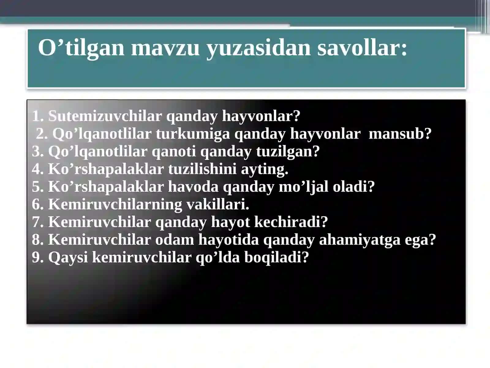 Yirtqich sutemizuvchilar turkumi 3