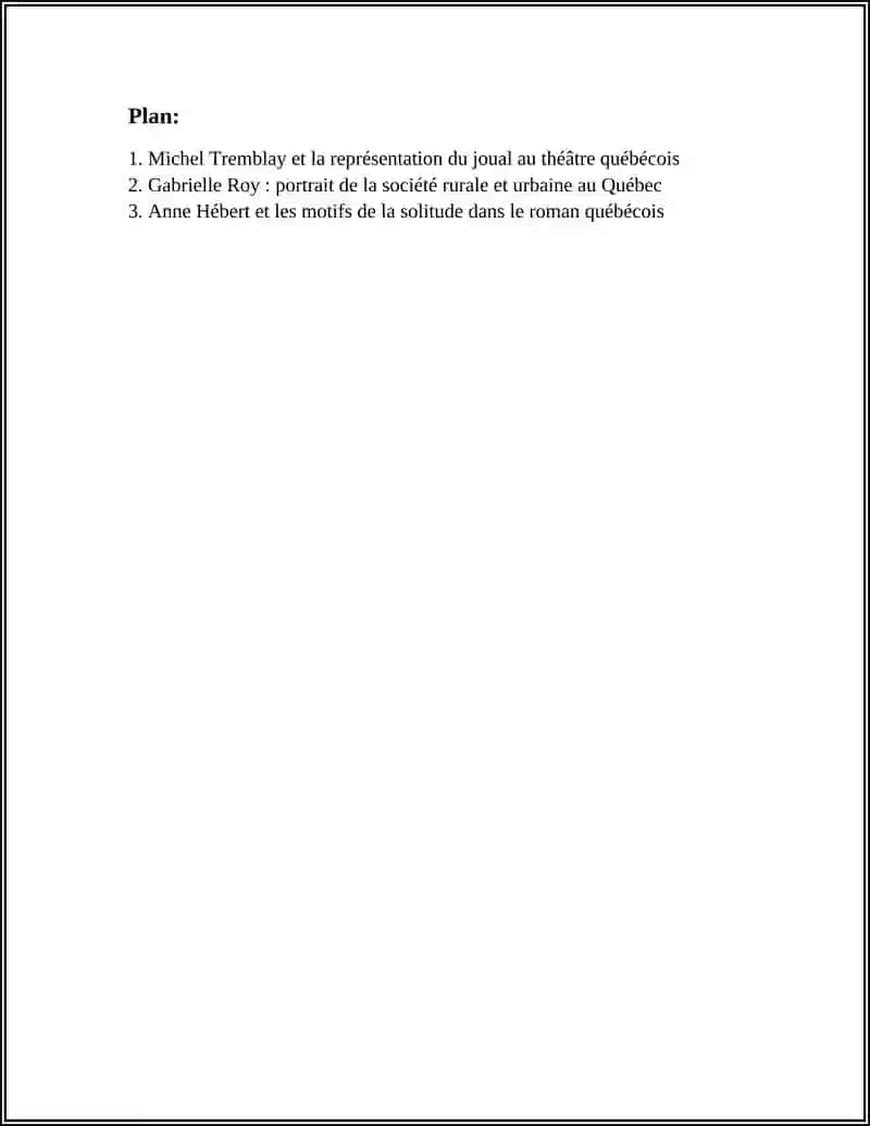 LA LITTÉRATURE FRANCOPHONE DE SUISSE TRAVAIL INDIVIDUEL 3