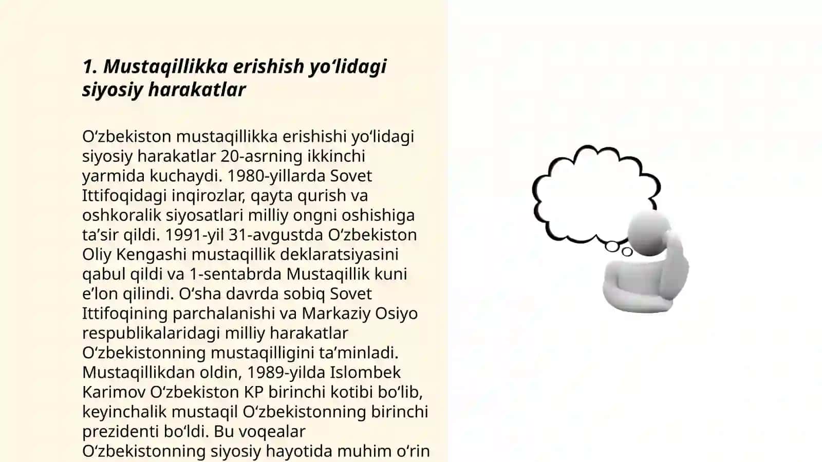 Mustaqillikka erishish arafasida Oʻzbekistondagi ijtimoiy-siyosiy jarayonlar 3