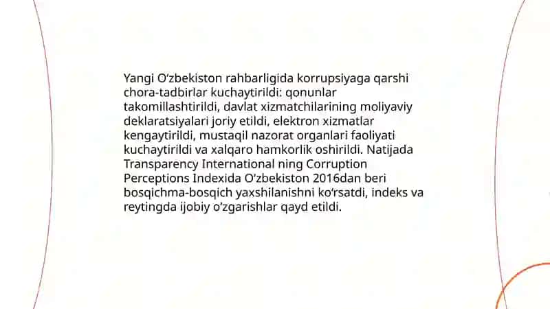 Yangi Oʻzbekiston ijtimoiy-siyosiy, iqtisodiy va madaniy hayotida roʻy berayotgan oʻzgarishlarning xalqaro reytng va indekslarda aks etishi 3