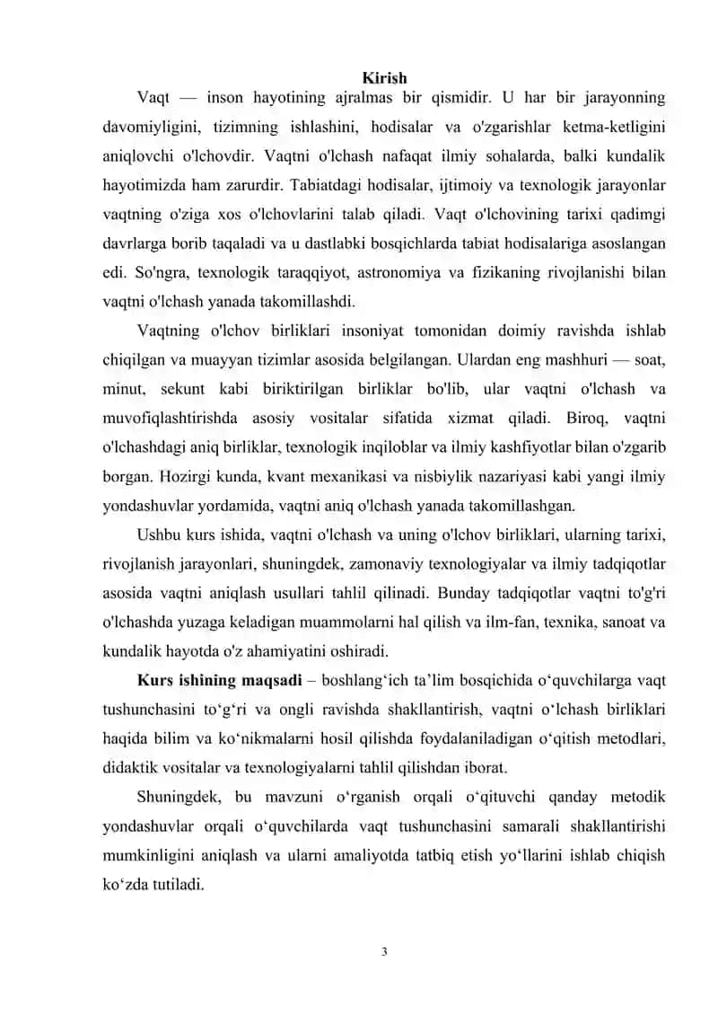Vaqtni o’lchash va uning o’lchov birliklari 3