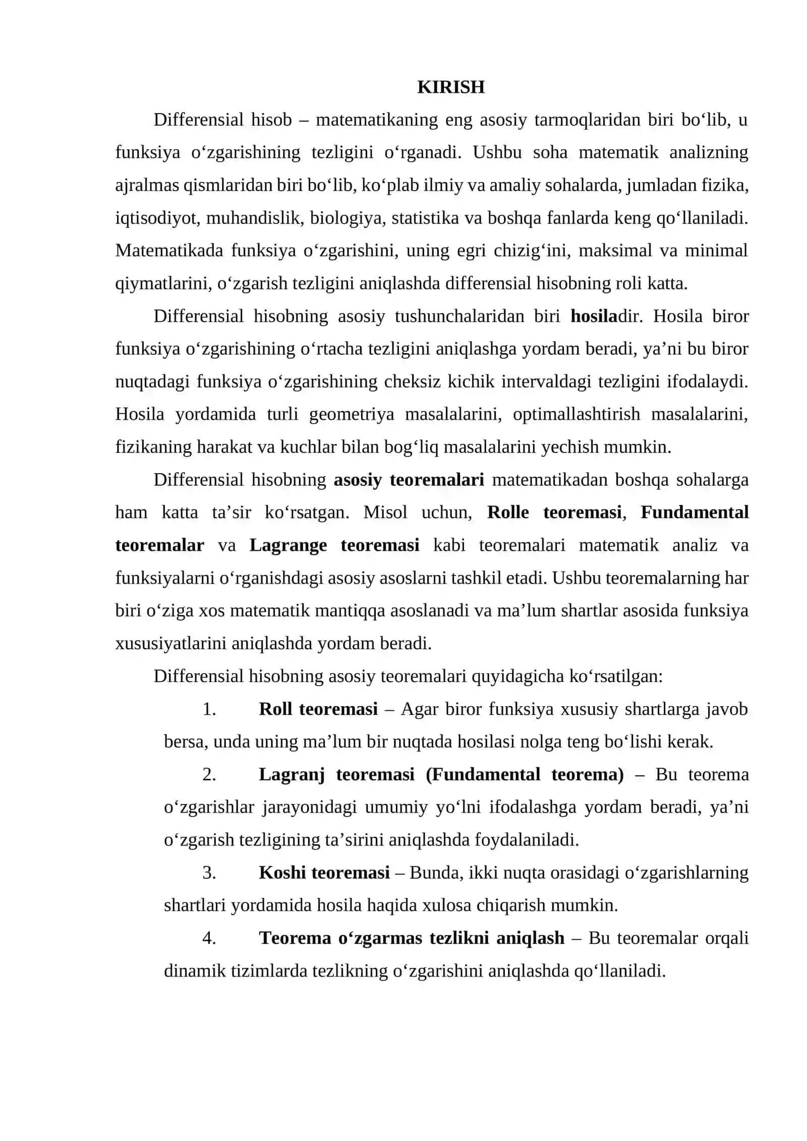 KURS ISHI: DIFFERENSIAL HISOBNING ASOSIY TEOREMALARI 3