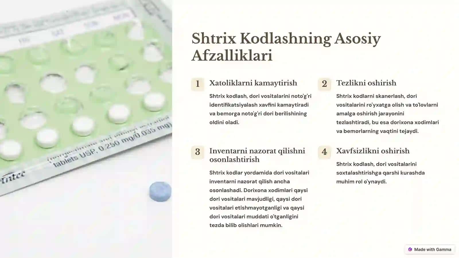 Dorixonada Dori Vositalarini Shtrix Kodlash: Zamonaviy Yondashuv 3