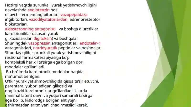 Yurak qon-tomir sistemasi ta'sir etuvchi moddalar 3