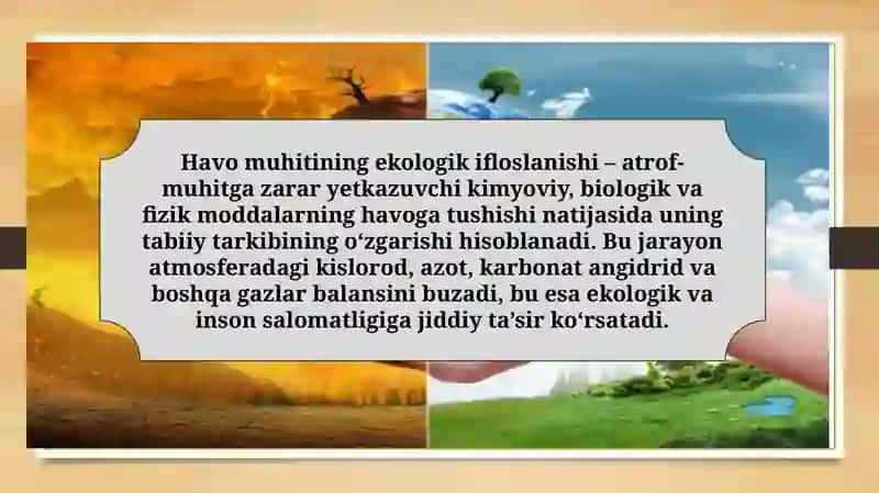 mavzu: Havo muhitining ifloslanishi ekologik ahamiyati 3