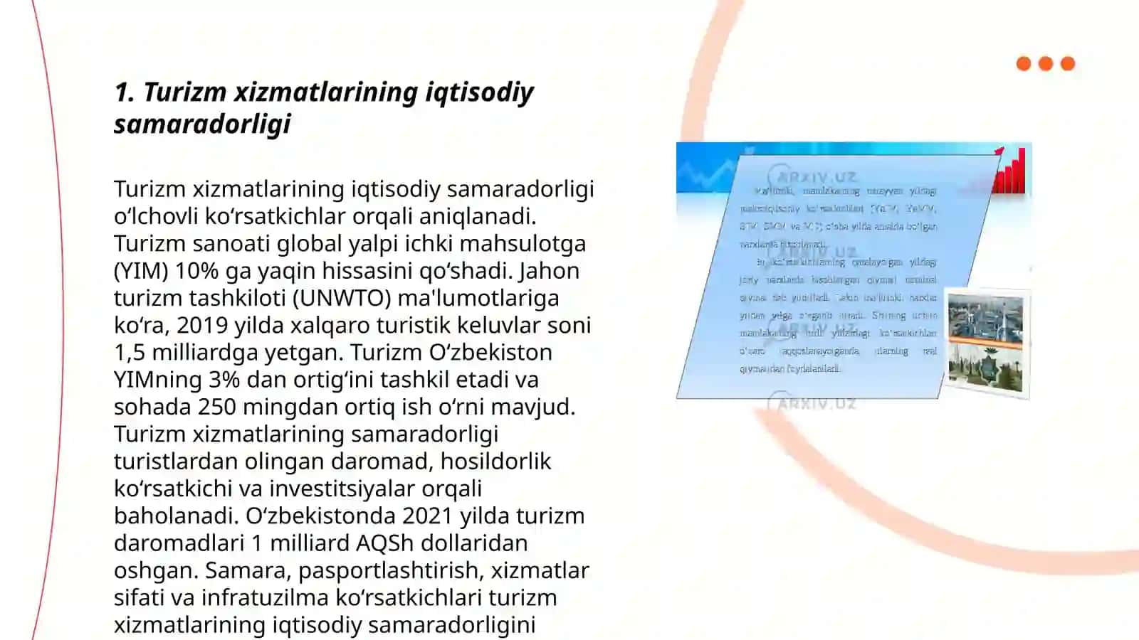 Turizm xizmatlari rivojlantirishning iqtisodiy asoslari 3