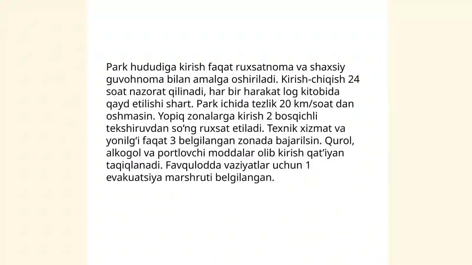 Jangovar mashinalar parkida ichki tartibni tashkillashtirish 3