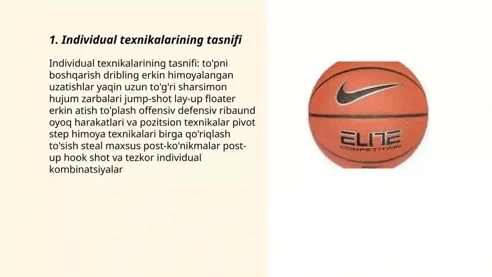 basketbol o'yini texnikasi va taktikasining tasnifi 3