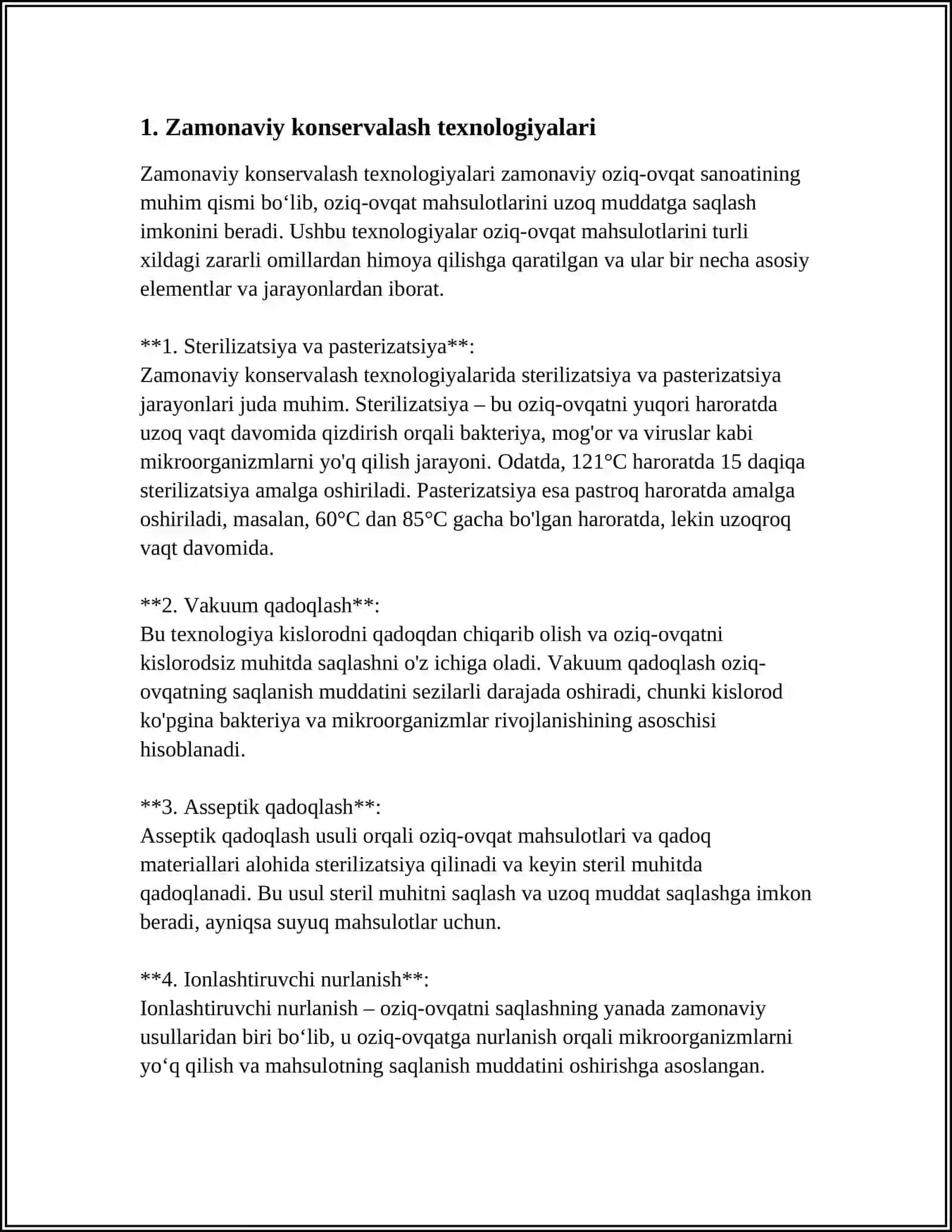 TERINI KONSERVALASHNING YANGI USULLARI 3