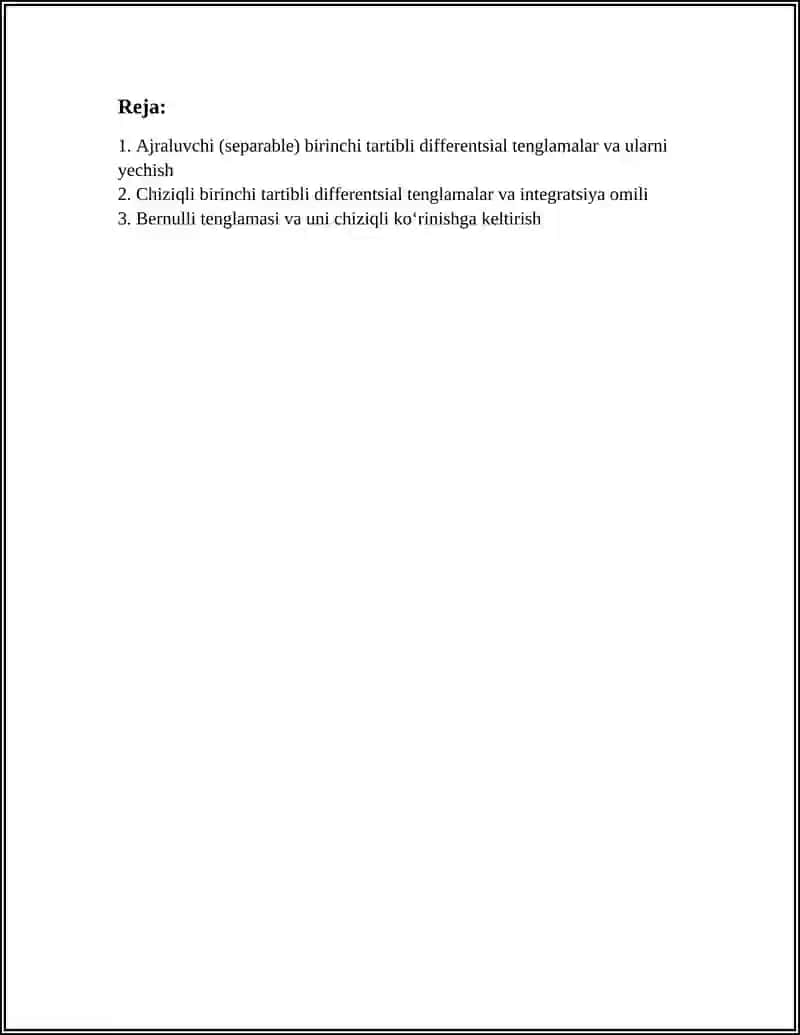DIFFERENTSIAL TENGLAMA 3
