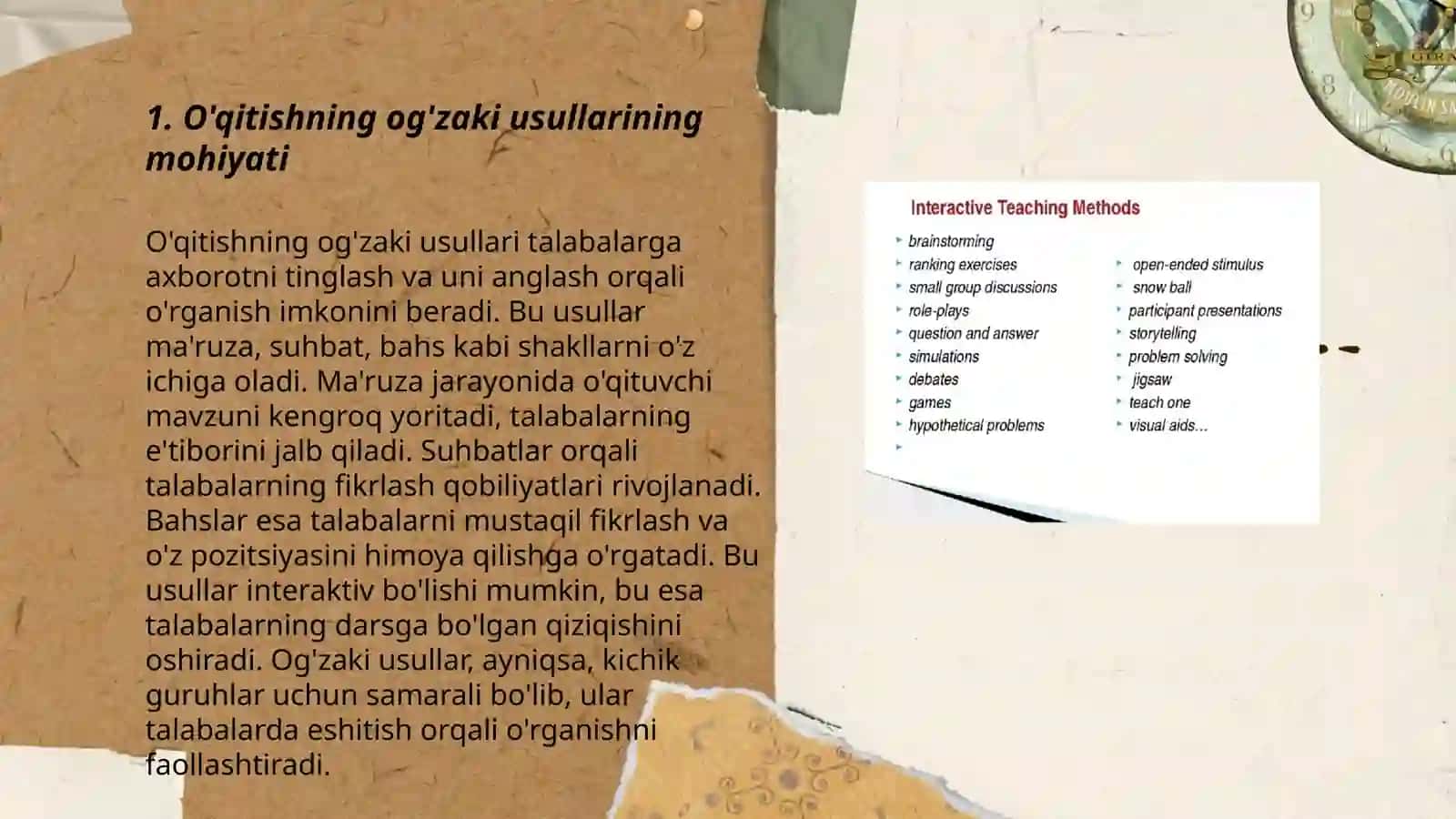 O'qitishning og'zaki usullari va uning turlari 3
