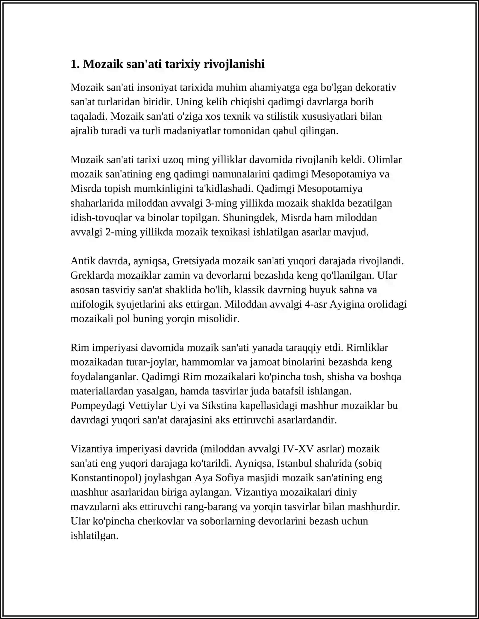 MOZAIKA SAN'ATI HAQIDA TUSHUNCHA 3
