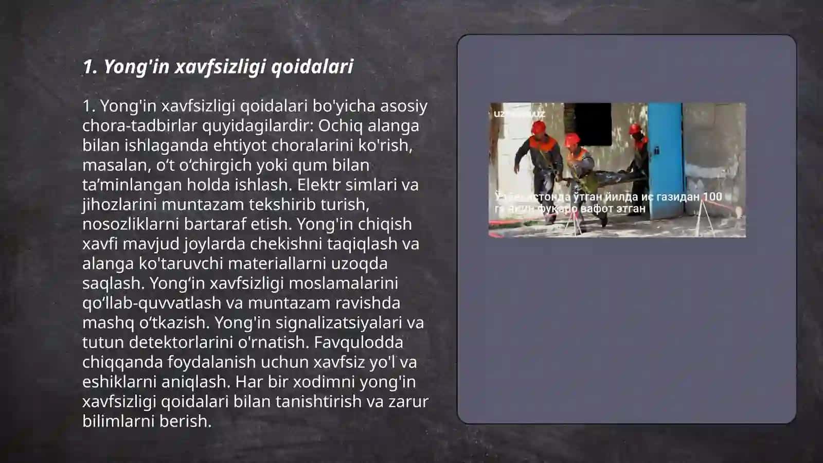 Yong'in xavfsizligi qoidalari 3