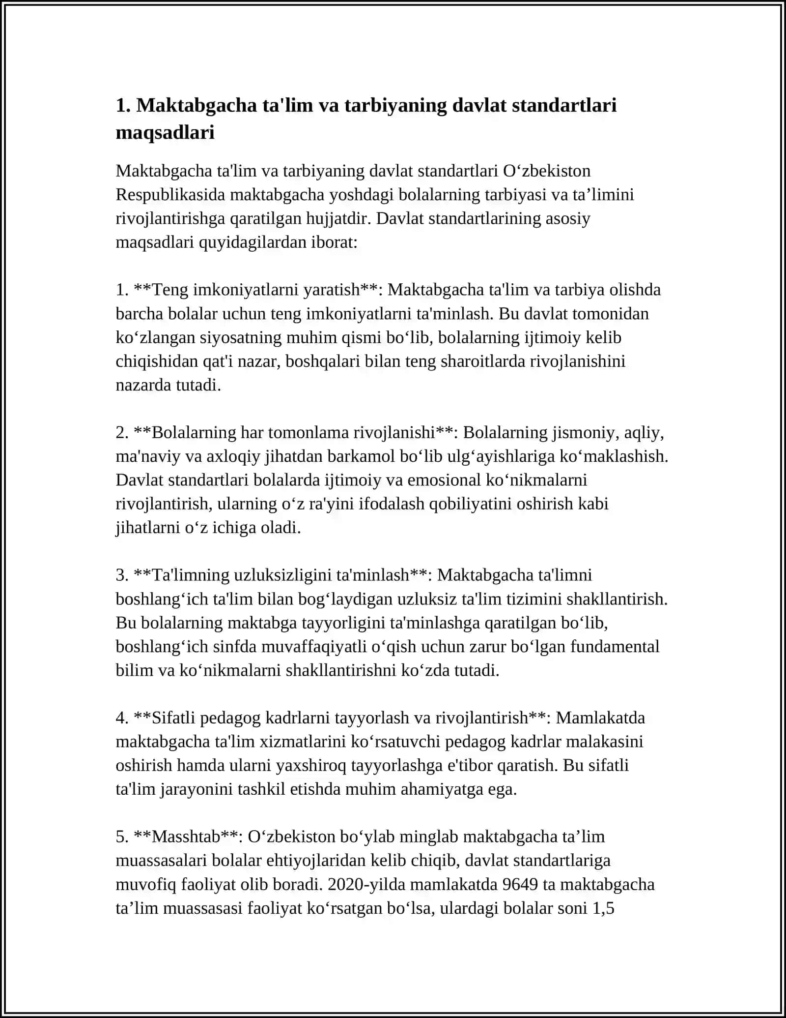 MAKTABGACHA TA'LIM VA TARBIYANING DAVLAT STANDARTLARI MAZMUN VA ASOSIY VAZIFALARI 3