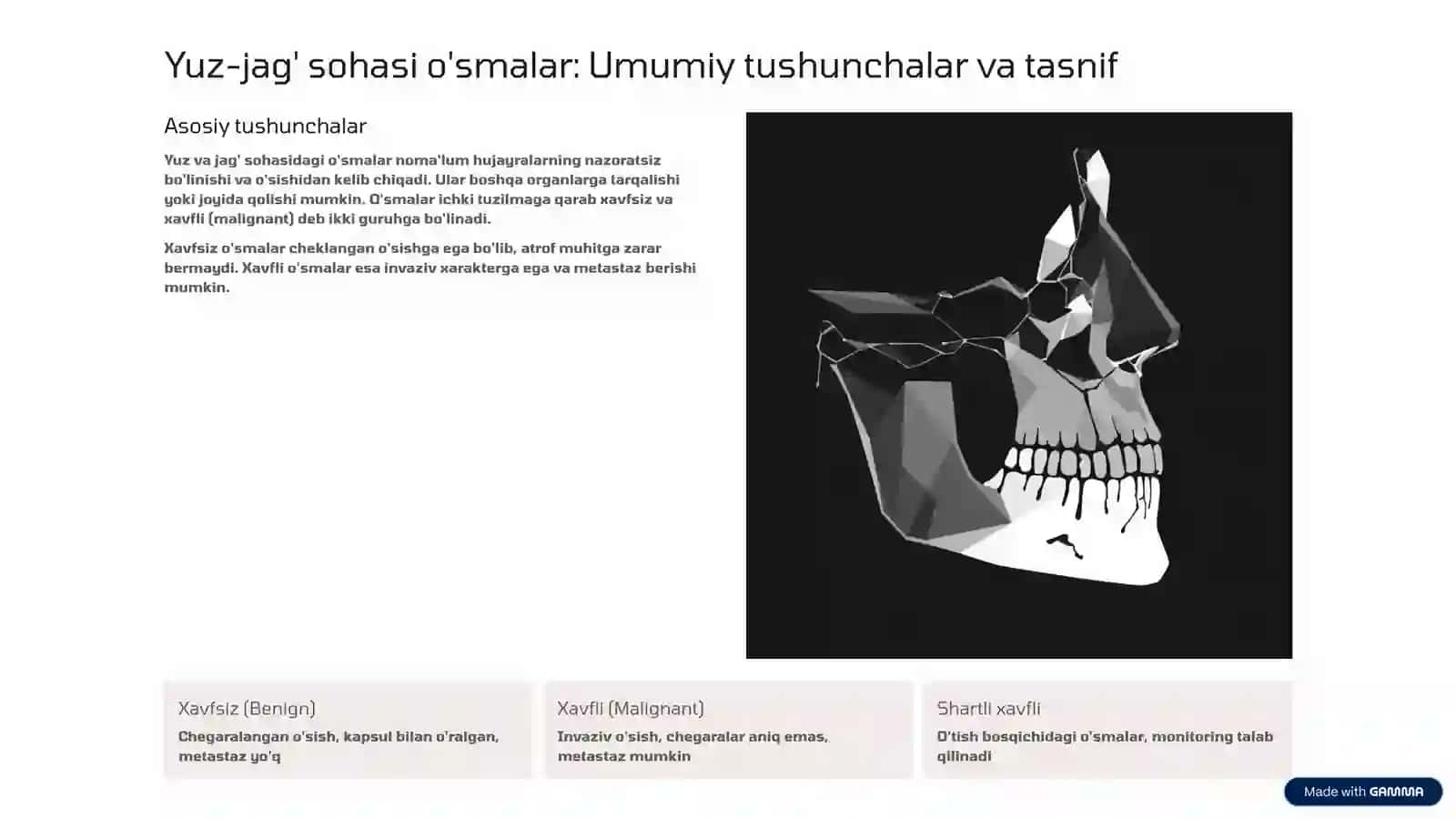 Yuz-jag' sohasi xavfli va xavfsiz o'smalari: Tushunish va davolash 3