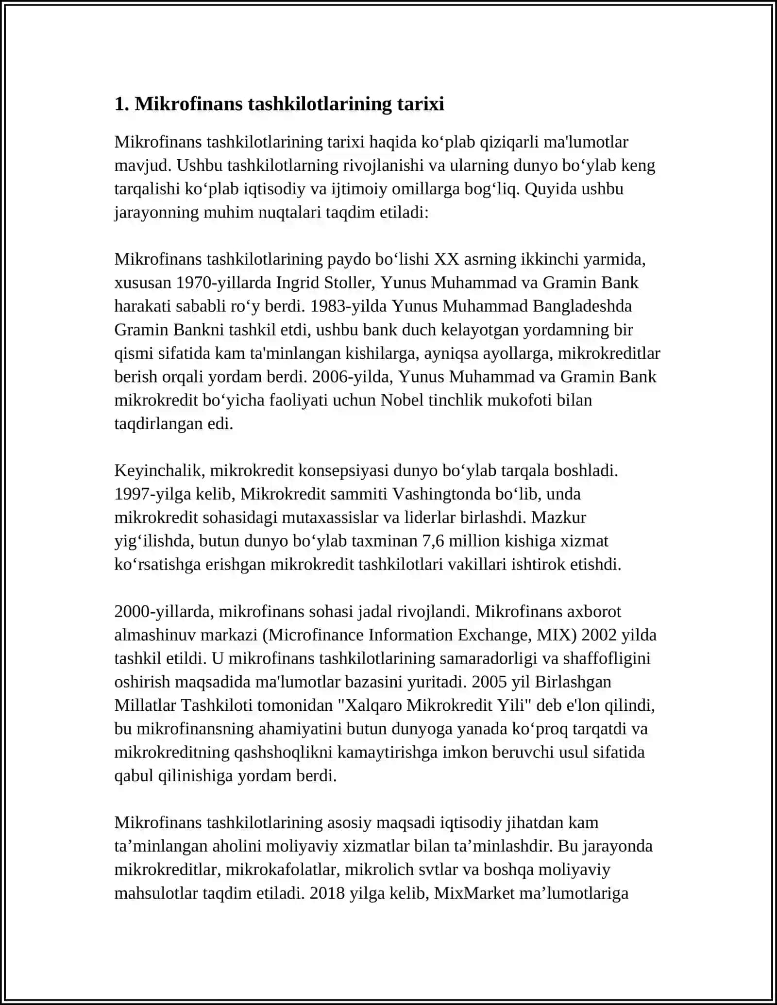 MIKROFINANS TASHKILOTLARI VA ULARNING AHAMIYATI 3