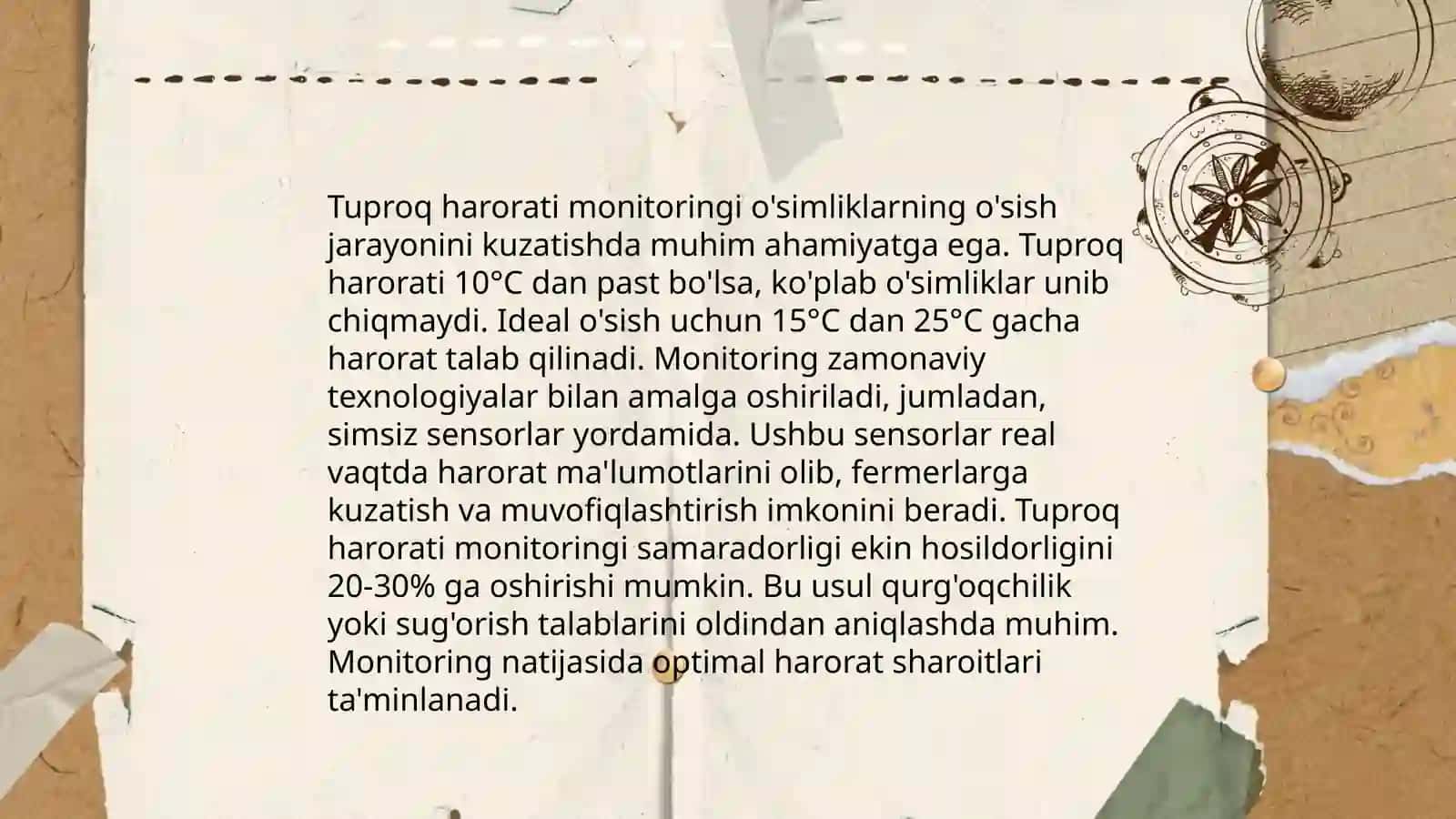 Tuproq va havo temperaturasining nisbatini oʻrganish 3