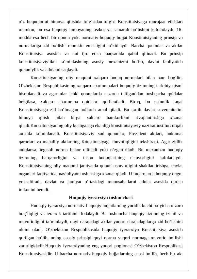Huquqiy Poydevor va Konstitutsiya normalariga muvofiqlik 3