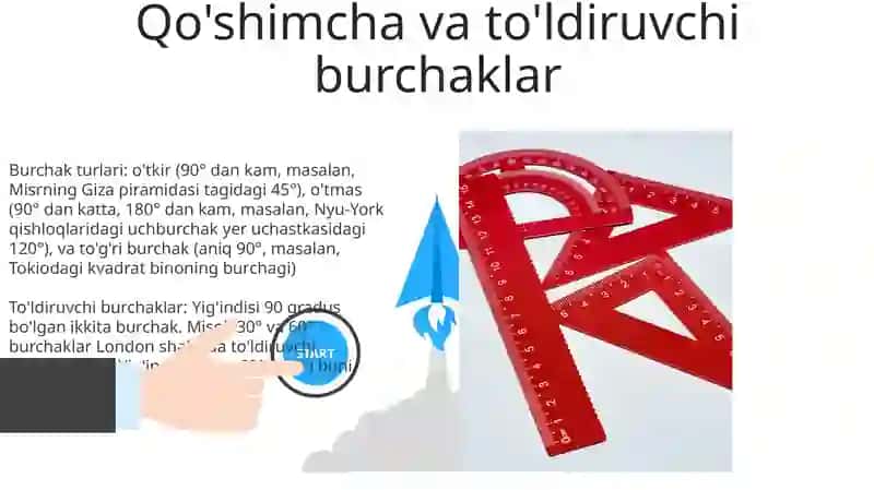 Burchak õlchovlari turlarini õrganish 3