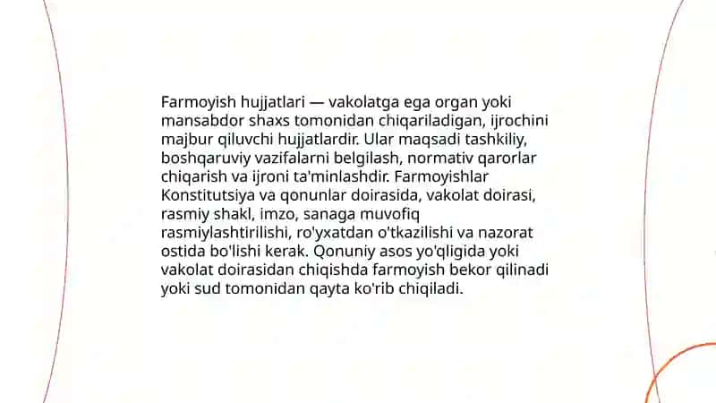 Farmoyish hujjatlari 3