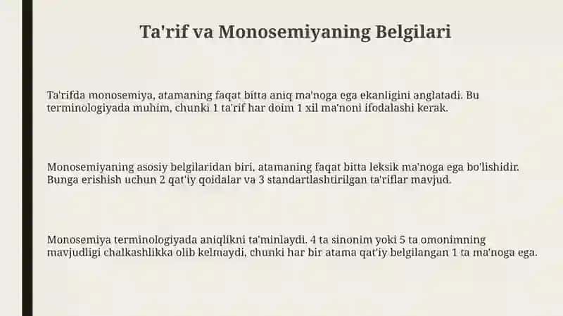 Terminlarning monosemantik xarakteri 3