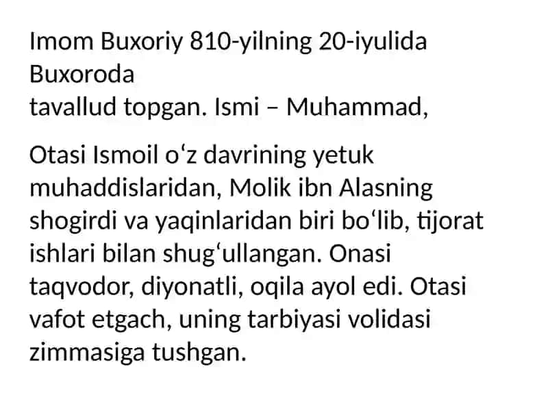 Imom Buxoriyning ilmiy merosi 3