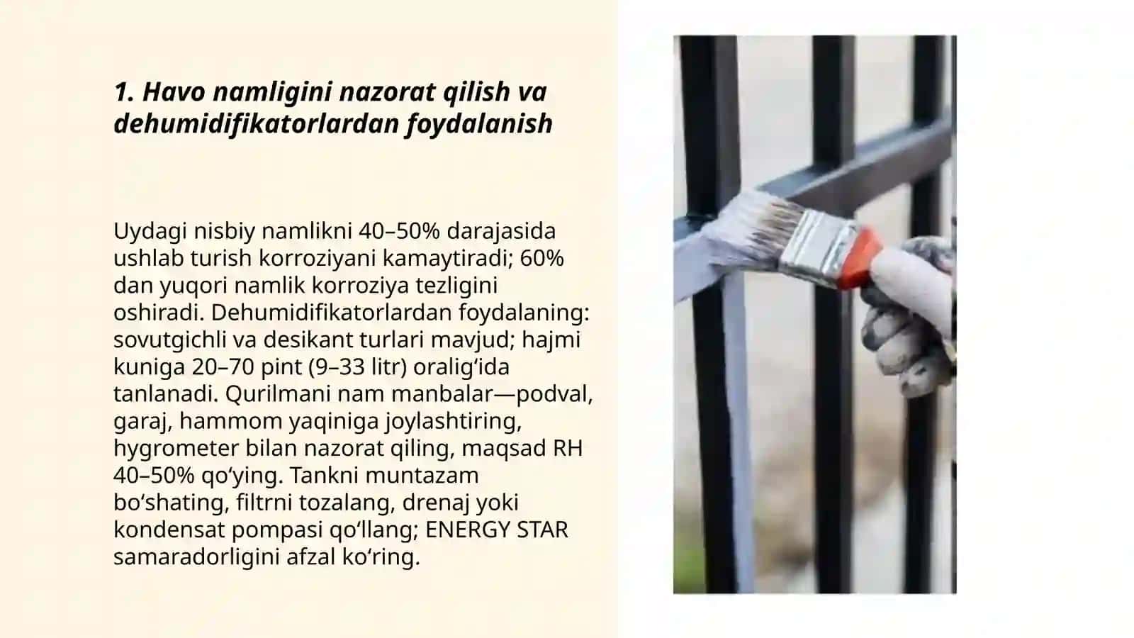 Uyda korroziyani kamaytirish yoʻllari 3
