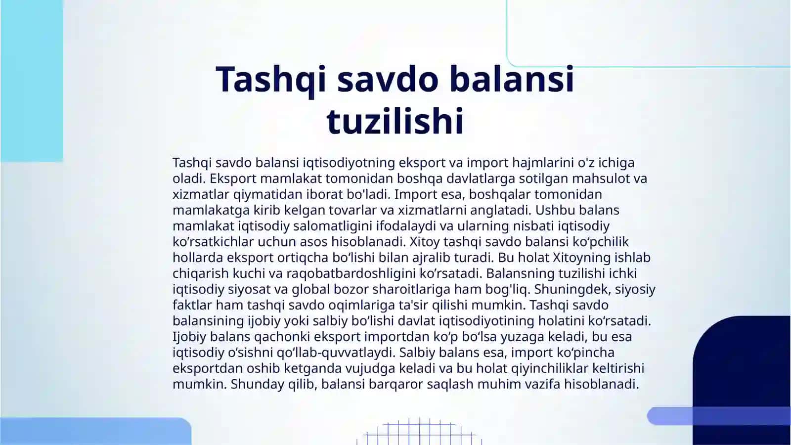 DAVLAT TASHQI SAVDO BALANSINI TAHLIL QILISH VA UNING IQTISODIYOTGA TA’SIRI ( XITOY MAKROIQTISODIYOT) 3
